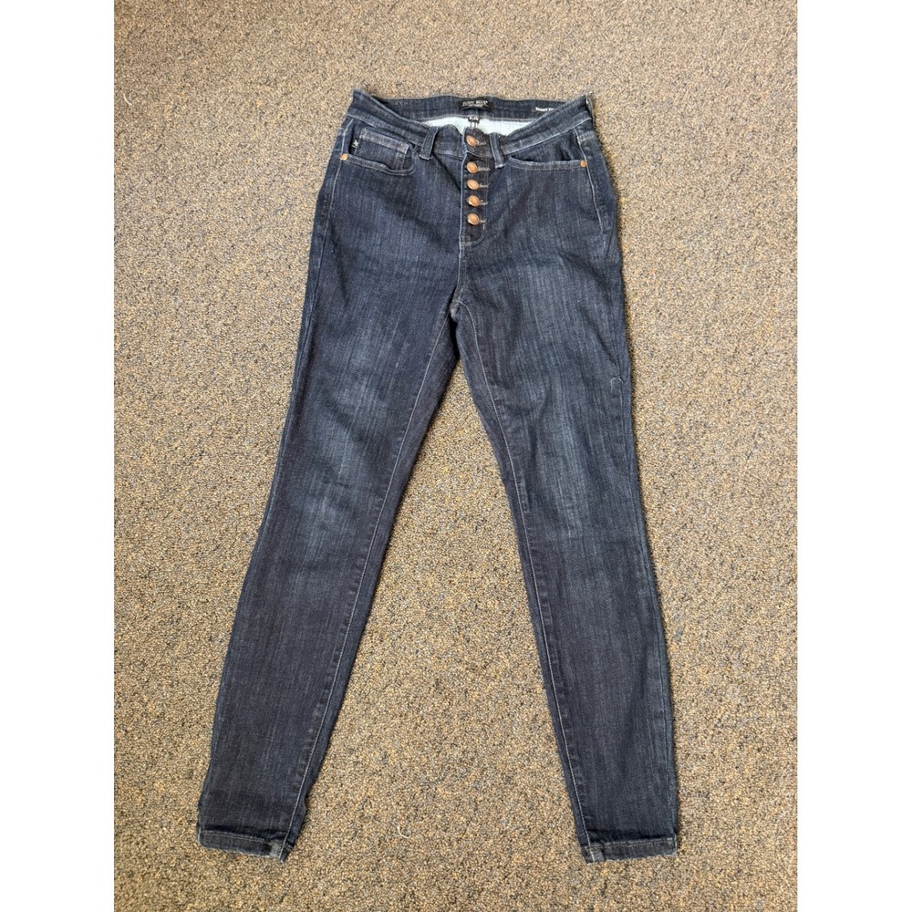 Judy Blue Dark Skinny Fit Button Fly Jeans EUC JB82331DK 3/26 (27X28) High Waist